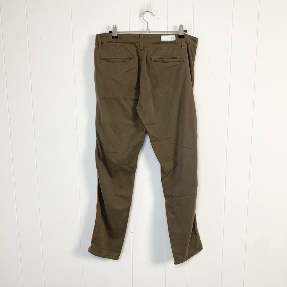 AG Adriano Goldschmied The Caden Tailored Trouser Size 28 R Side Stripe Olive - Picture 2 of 12